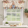 thumbnail image 2 of Gnomes Pumpkin Fall Curtain Valances for Windows, Kitchen Valance Window Treatments Panel 2 Pack, Thanksgiving Branches Maple Leaves Rod Pocket Short Curtains for Bathroom Bedroom 60 x 18 Inch, 2 of 8