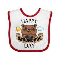Inktastic Happy Groundhog Day Cute Boys or Girls Baby Bib