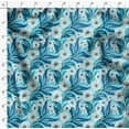 thumbnail image 4 of Soimoi Blue Heavy Canvas Fabric Leaves & Anemone Floral Decor Fabric Printed Yard 58 Inch Wide, 4 of 5