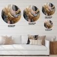 thumbnail image 4 of Designart "Marble Expression Gold and Black VI" Abstract Marble Metal Round Wall Decor, 4 of 5