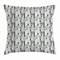 thumbnail image 1 of Floral Throw Pillow Cushion Cover, Abstract Creative Doodle Style Blossoms and Striped Leaf Figures, Decorative Square Accent Pillow Case, 18 X 18 Inches, Pale Grey Black and White, by Ambesonne, 1 of 2