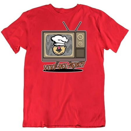 Image of Vert Dee Ferk Funny Classic TV Humor Chef Quote Design Cotton T-Shirt Red