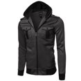 thumbnail image 1 of FashionOutfit Men's Fine Quality Comfrotable Fleece Hooded Jacket Coat, 1 of 3