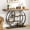 Rustic Brown, variant on Walsunny 41.3" Industrial Console Table, 4-Tier Entryway Console with Circular Metal Frame, Round Base Sofa Table for Living Room, White