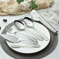 thumbnail image 3 of Mirdinner Serving Utensils Set, 10 Pcs Stainless Steel Serving Utensil with Serving Spoon/Slotted Spoons/Serving Forks/Serving Tongs/Pie Server/Butter Knife, Mirror Polished, Dishwasher Safe, 3 of 8