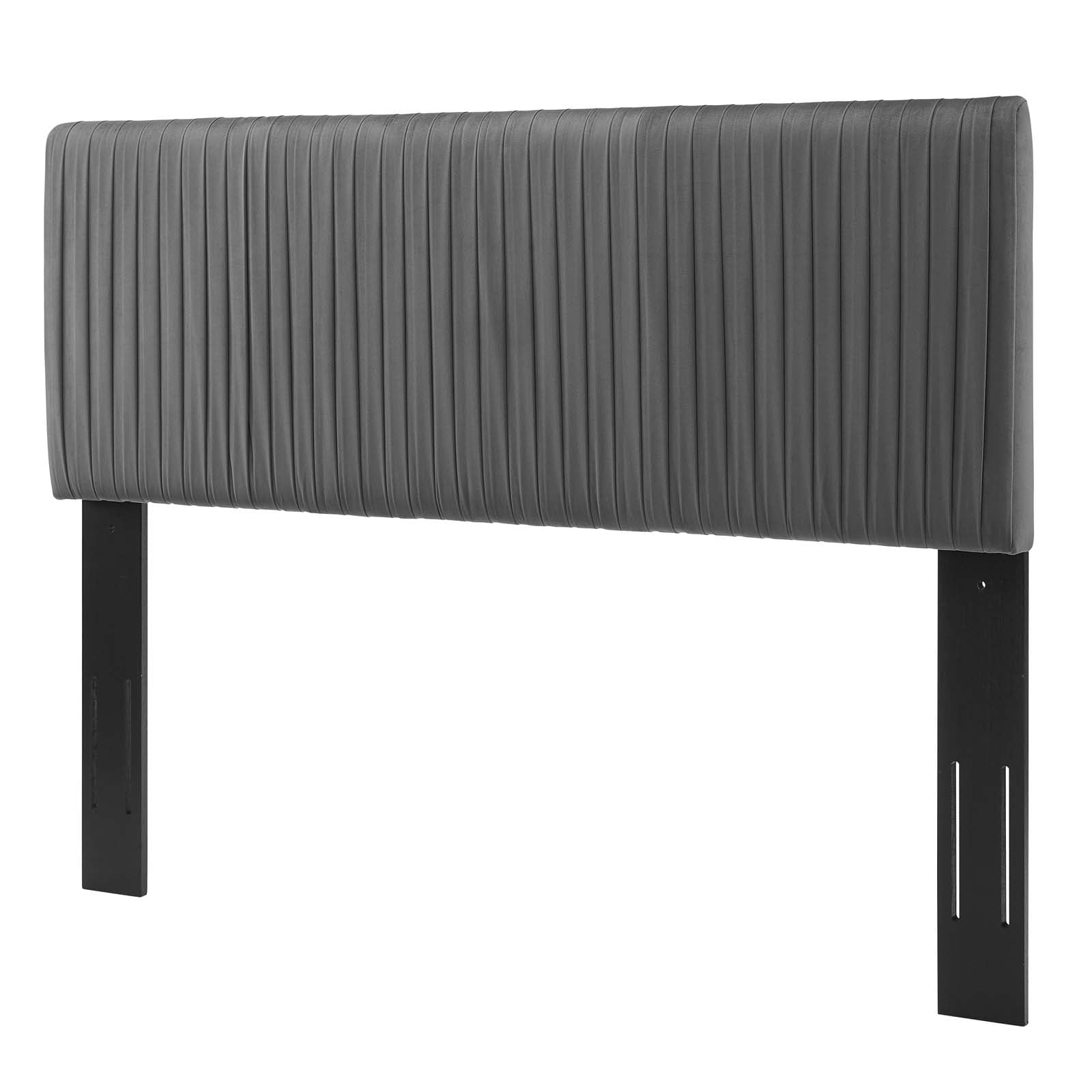 Tufted Headboard, Full Queen Size, Velvet, Dark Grey Gray, Modern