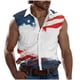 thumbnail image 1 of Camisas de Cuello para Hombres, Moda Casual Día de la Independencia Imprimir Turndown Bolsillos sin Mangas Tanque Deportivo, 1 of 5