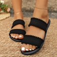 thumbnail image 5 of Summer Women Sandals Flat Heel Open Toe Slip-on Summer Casual Shoes Women's Fashionable Leisure Summer Solid Color Beach Sandals, 5 of 9