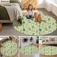 thumbnail image 5 of Spring Leavse Round Area Rug 4Ft Washable Circle Rugs for Bedroom Dining Room, Pastoral Garden Botanical Rustic Burlap Non-Slip Carpet Floor Mats Indoor Outdoor Carpet Runner Aesthetic Home Decor, 5 of 8