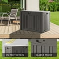 thumbnail image 3 of Decksplore Casual 45 Gallon Lockable Resin Deck Box, Waterproof & Outdoor Storage Box for Outdoor Cushion Storage and Outdoor Delivery Storage, Stylish Outdoor Bench,Light coffee, 3 of 7