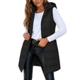 thumbnail image 2 of Long Puffer Vest for Women Hooded Lightweight Sleeveless Jackets Casual Plus Size Zipper Winter Vest with Pockets, 2 of 8