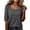 Grey, variant on Summer Tops Women Striped Texture Half Sleeve T-shirt Loose Lightweight Breathable Casual Blouse For Work & Daily Summer Gray S