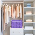 thumbnail image 6 of 40L Lidded Home Storage Bins Foldable Storage Box with Handle for Home Bedroom Closet, Purple Printed, 6 of 7