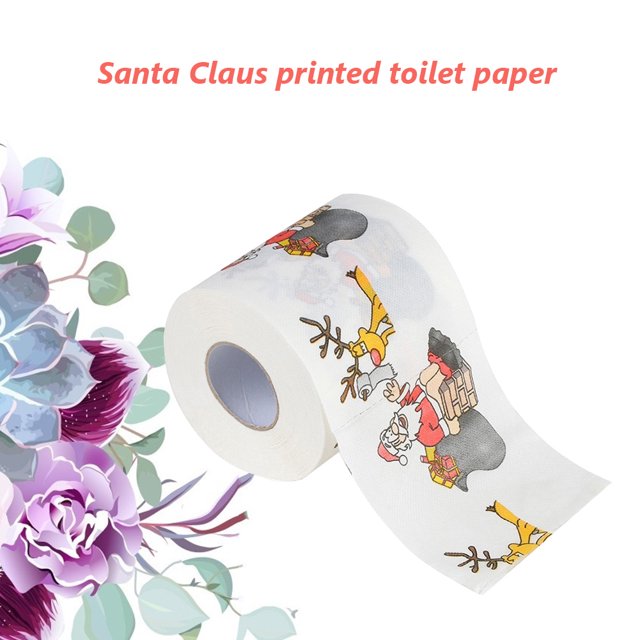 Rollo de papel higiénico de Navidad Papel de Papá Noel para el hogar Rollo de papel higiénico Suministros de Navidad