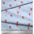 thumbnail image 3 of Soimoi Blue Cotton Voile Fabric Triangle & Arrow Heart Print Fabric by Yard 42 Inch Wide, 3 of 3