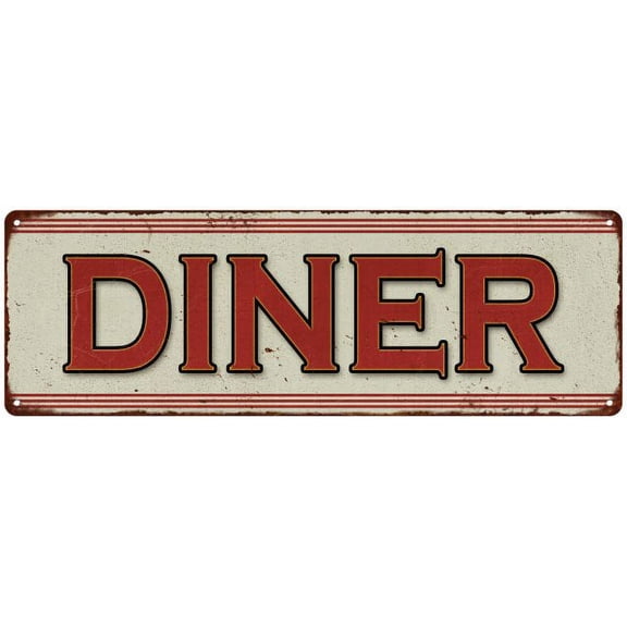 Diner Restaurant Diner Food Vintage Look Metal Sign 6x18 106180068015