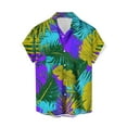 thumbnail image 1 of Mens Manga Corta Botón Abajo Camisas Casual Suelto Impreso Cardigan Girar Cuello Blusa, Transpirable para el Entrenamiento, 1 of 1
