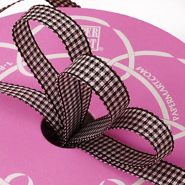 5/8" X 25 Yards Black Wanda Gingham Ribbon by Paper Mart