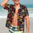 thumbnail image 5 of KLL Men's Hawaiian Shirt Short Sleeve Button Down Beach Shirts-Vintage Card, 5 of 5