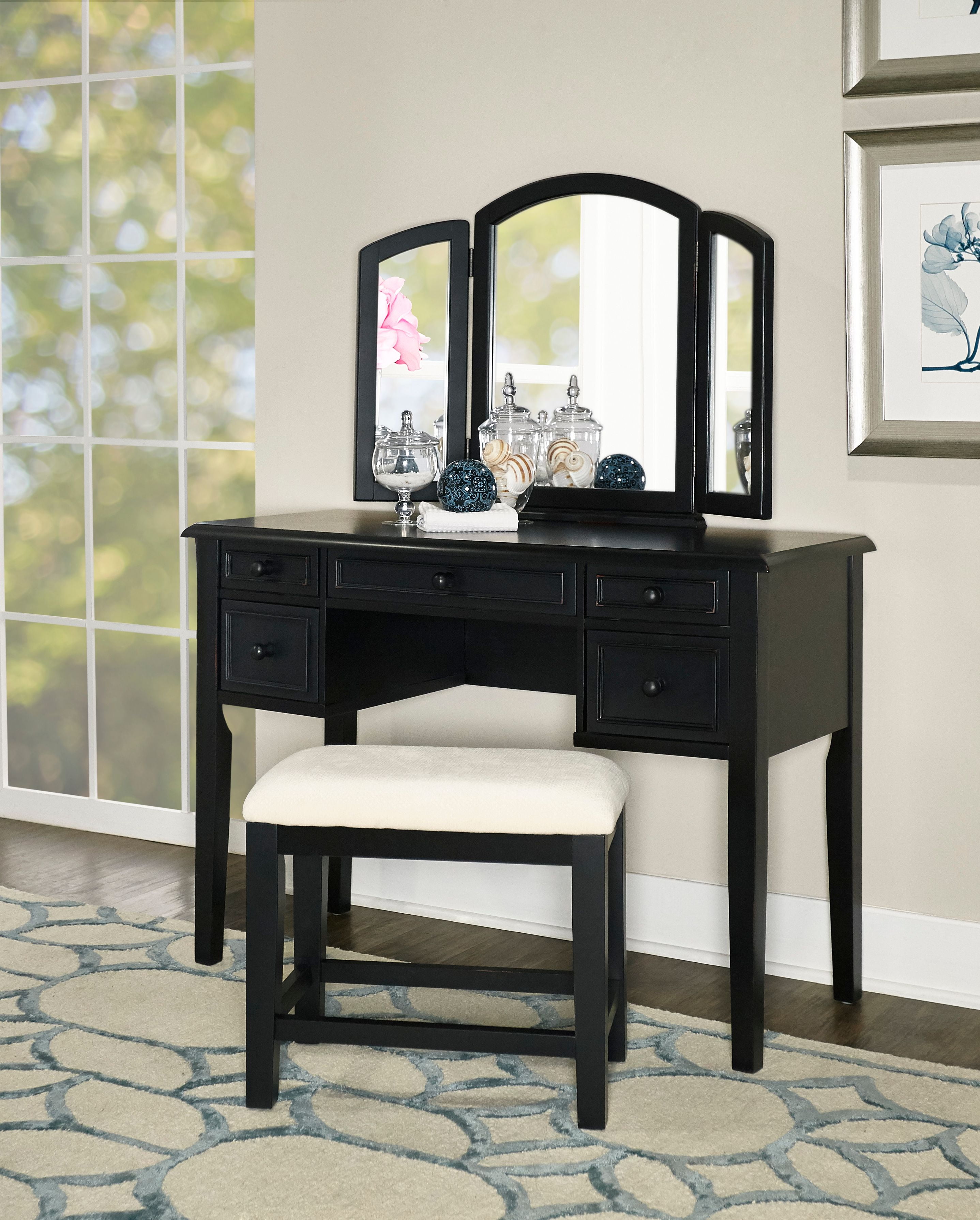 mirrored black dresser