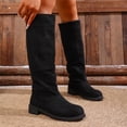 thumbnail image 4 of Womens Casual Winter Knee High Boots Low Heel Suede Sleeve Comfortable Versatile Shoes Low Heel Fall Slouchy Winter Boots, 4 of 6