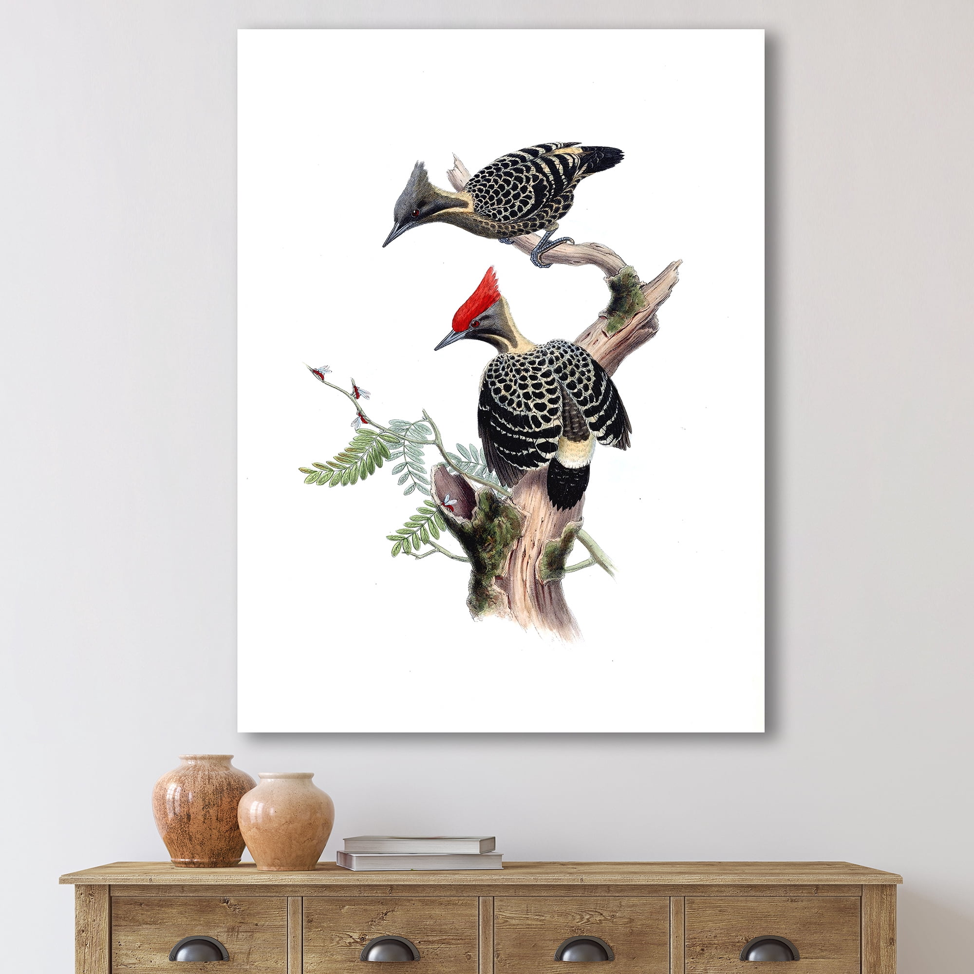 Designart ' Ancient Birds In The Wild VI ' Traditional Canvas Wall Art Print