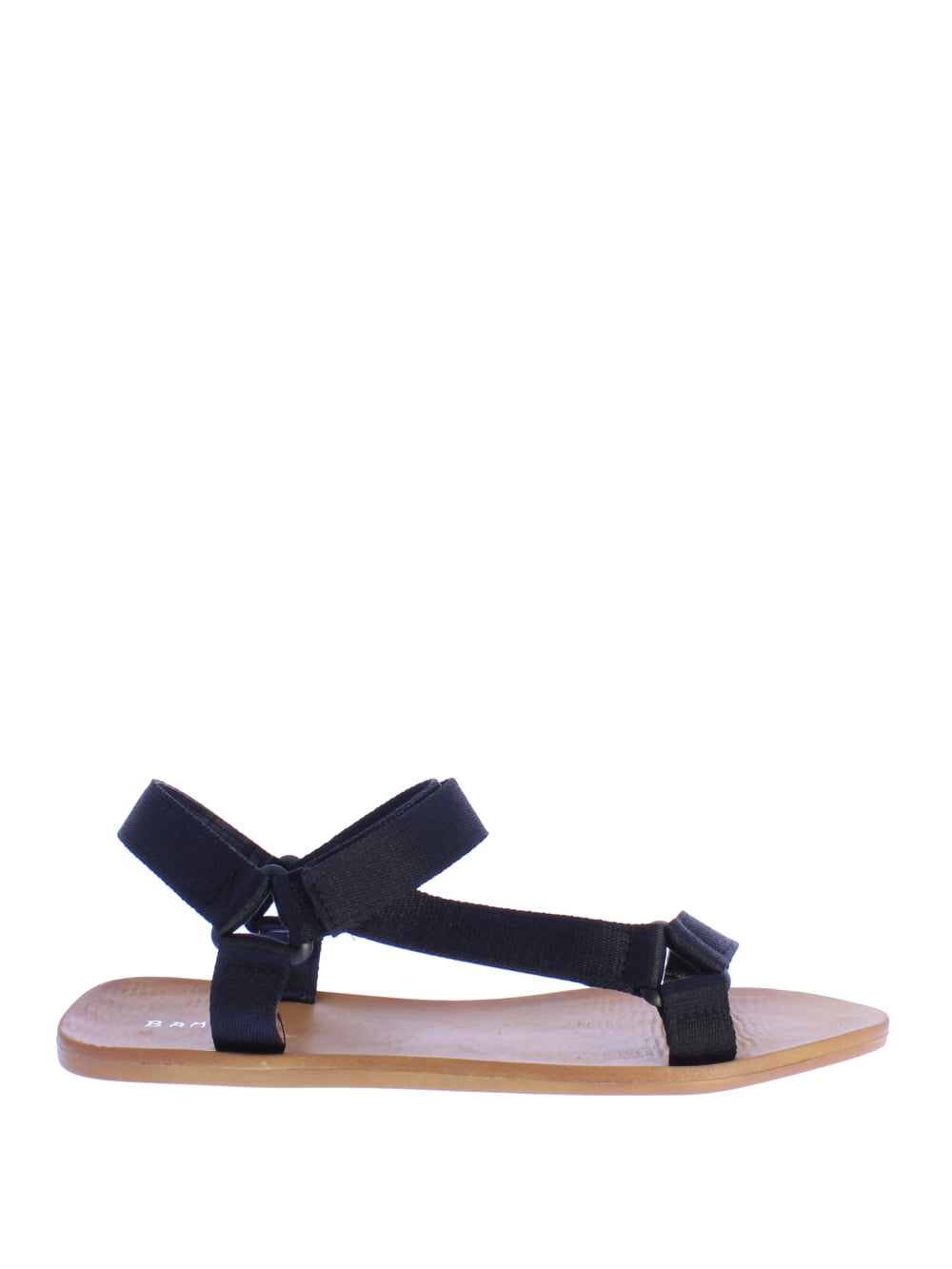 Bamboo Fulmoon-71 Fabric Strap Sandal in Black