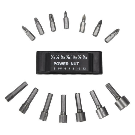 

unbranded 14pcs Strong Power Nut Driver Drill Bit Set Durable Shank Bit Socket Wrench Screw Hand Tool Kit