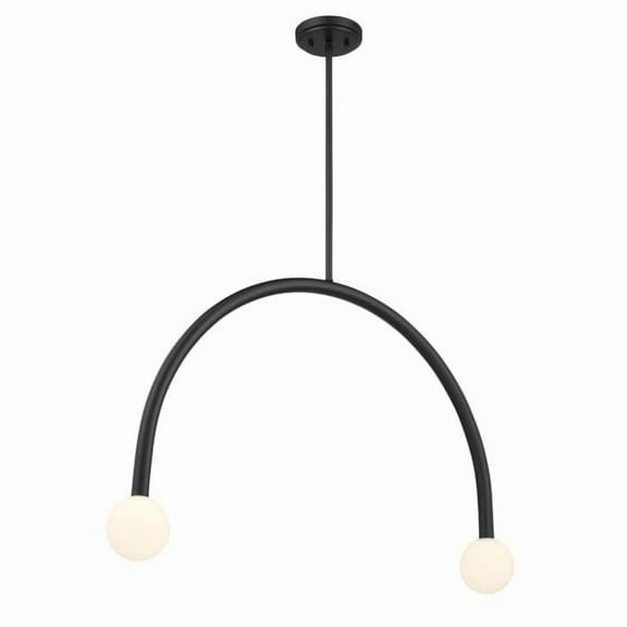 Meridian M100132MBK 2-Light Chandelier in Matte Black