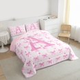 thumbnail image 3 of Homewish Letter Monogrammed A Bedding Comforter Set 2pcs for Teens Boys Girls,Kawaii Pink Bow Twin Comforter Sets Microfiber,Dreamy Princess Breathable Bedding Set,Lightweight Room Decor,Reversible, 3 of 8