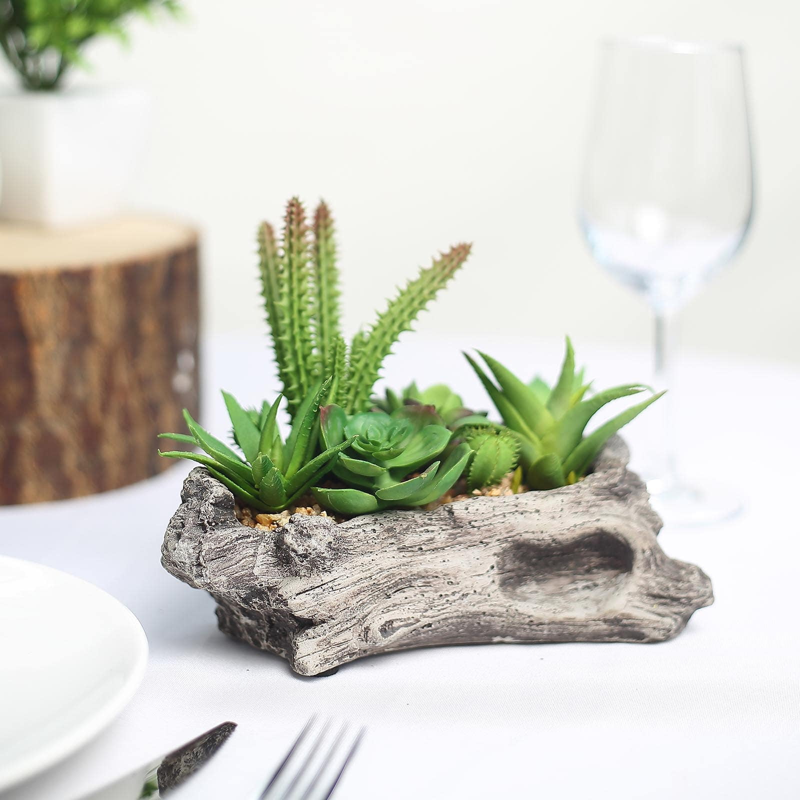 Efavormart Assorted Artificial Plant With Pot Fake Succulent Planter