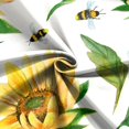 thumbnail image 5 of Sunflower Rustic Farmhouse Shower Curtain for Bathroom Spring Natural Floral Plant Green Leaves Honeybee White Yellow Golden Polyester Waterproof Fabric Decoration with 12 Hooks 72x84 inch, 5 of 6