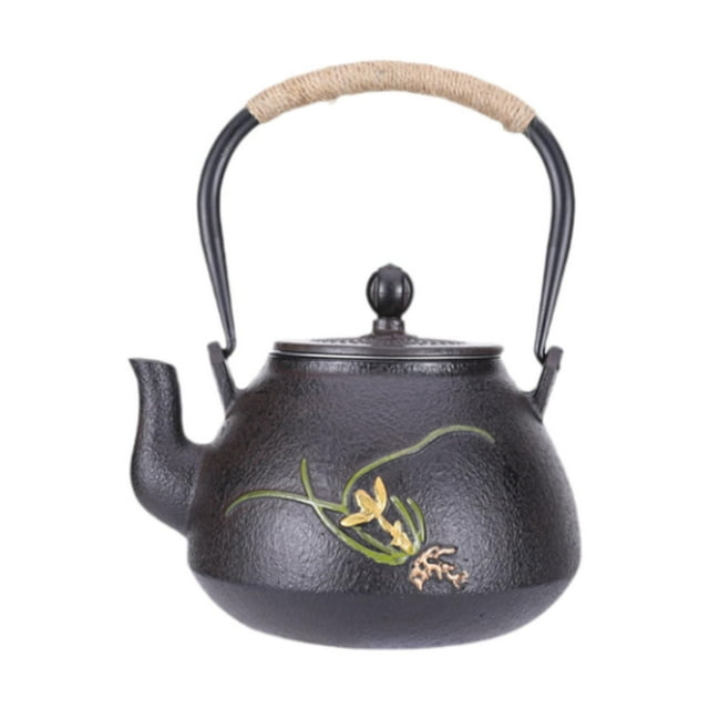 Tetera de hierro fundido, hervidor de agua de 1,2 l, utensilios de cocina multiusos, tetera china para Patrón de texto