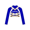 thumbnail image 3 of TiaoBug Girls Halloween Cheerleading Costume Crop Top with Mini Skirt Outfit High School Competition Dance Uniform Blue 6, 3 of 7