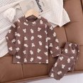 thumbnail image 2 of Odeerbi 1-14 Years Toddler Boys Girls Cotton Pajamas Long Sleeve Tops Pants Set Soft Loungewear Bear Printed Sleepwear Spring Winter Two-piece Pajama Sets Toddler Boys Girls Clothes, 2 of 3