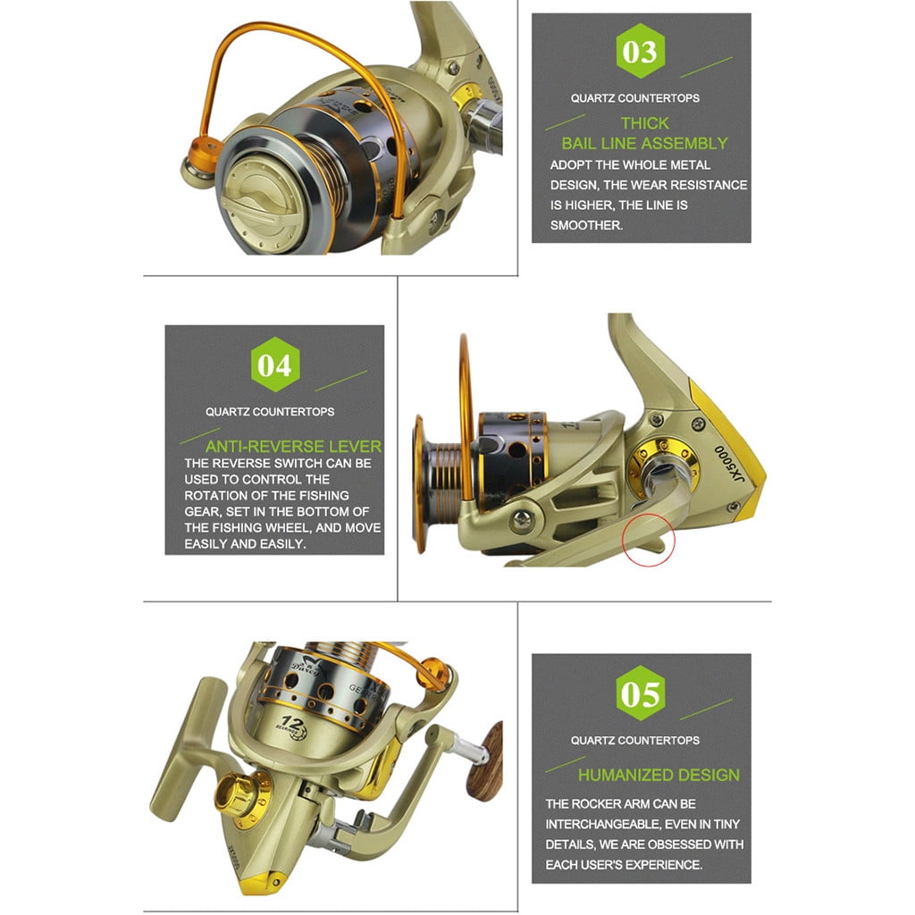 Wheels Fish Spinning Reel 5.5:1Carretilhas Pescaria Molinete JX1000-7000series