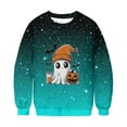 thumbnail image 5 of DOSUKRAI Womens Halloween Sweatshirt Spooky Season Funny Long Sleeve Graphic Crewneck Pullover Tops Cute Ghost Sweater Light Blue,XXL, 5 of 9
