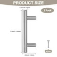 thumbnail image 3 of Uxcell 2-Pack Cabinet Pulls Knobs, 3.9" Modern Stainless Steel T Bar Knobs Double Hole Handles [Silver], 3 of 6