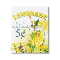 Stupell Industries Fresh Squeezed Lemonade Fruit Jar Summer Vivid Illustration,16 x 20, Design by Kim Allen