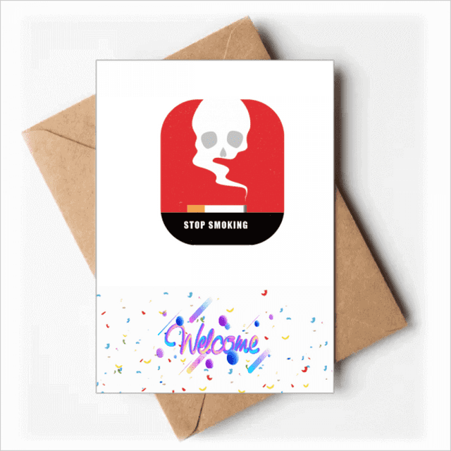 Cartes de Souhaits de Bienvenue de Retour avec Logo Cause de Fumée Morts Enveloppes Vierges
