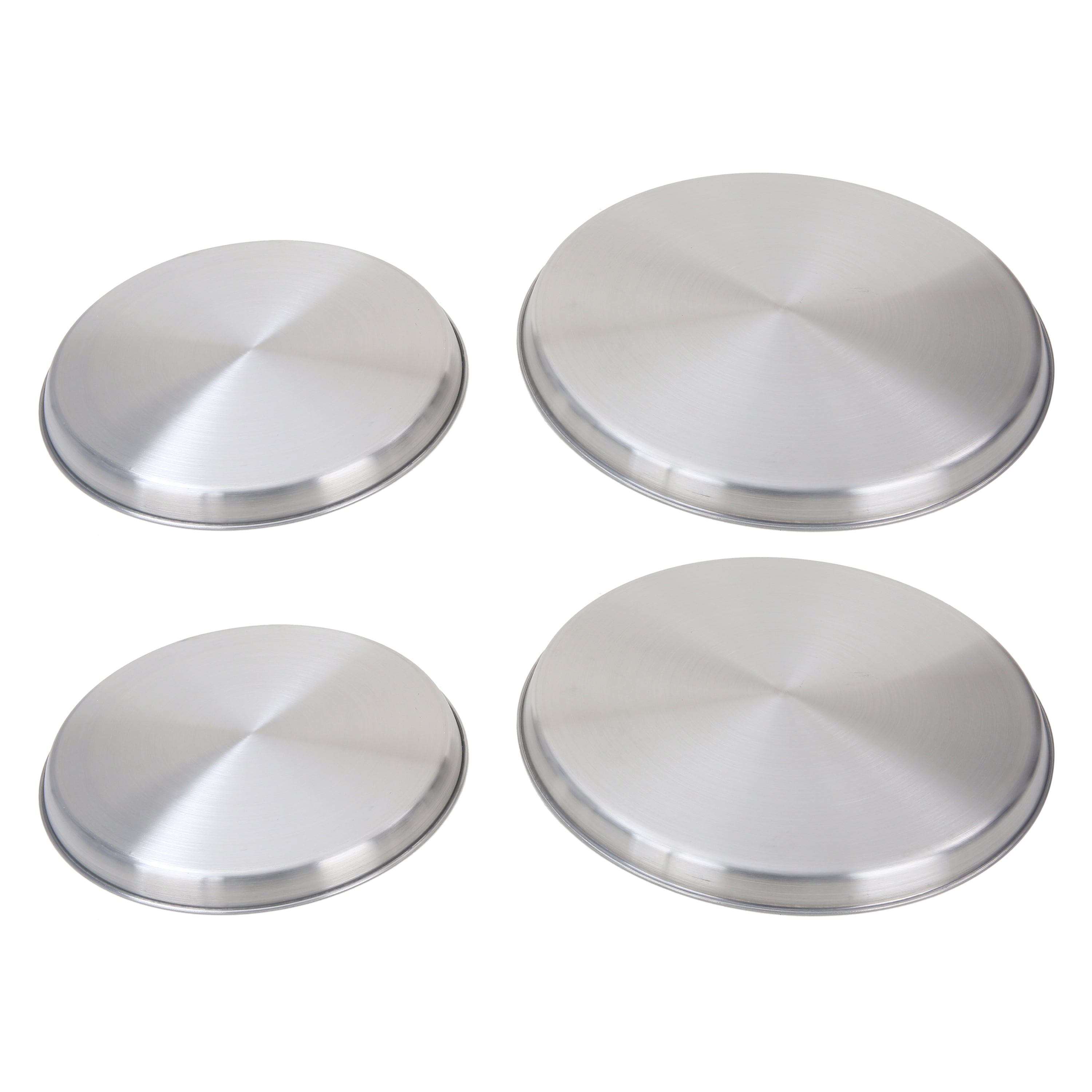Oumefar 4pcs/set Stainless Steel Kitchen Stove Top Burners Covers Cooker Protection Silver Kitchen Stove Cover for Standard Sized Electric Stove