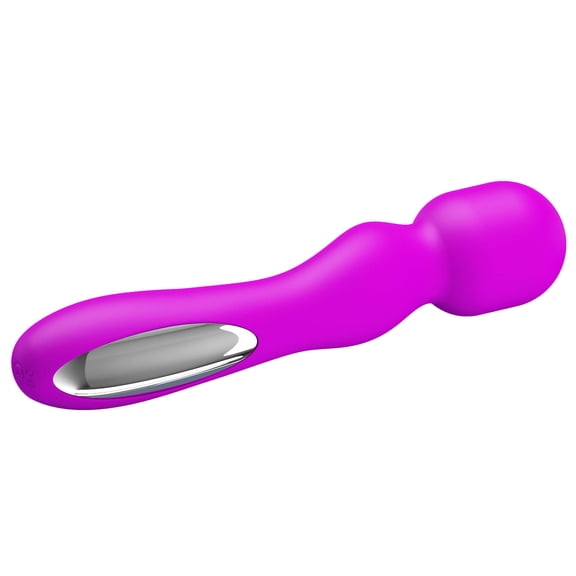 LeLuv Wand Vibrating Body Massager USB Rechargeable Smooth Silicone Purple