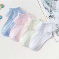 thumbnail image 4 of Baby Girl White Lace Ruffle Socks Breathable Baby Socks Spring Autumn Summer Dress Socks, 4 of 5