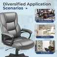 thumbnail image 3 of Furmax High-back Executive Office Chair with Lumbar Support Height Adjustable Swivel PU Leather Chair, Gray, 3 of 7