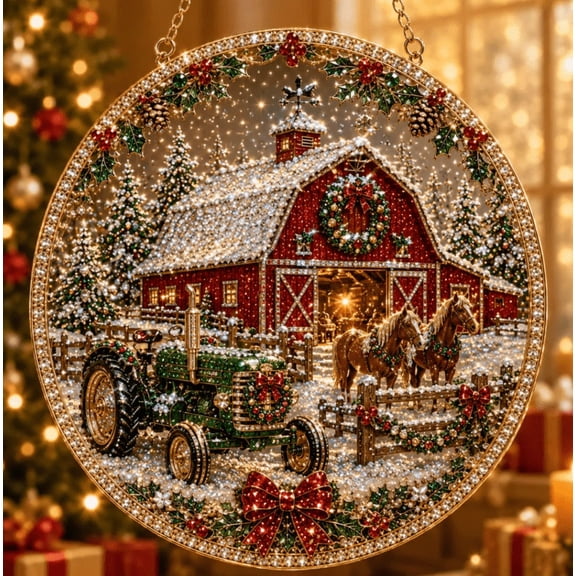 2026 Christmas Pearl Diamond Art Hanging Ornament Kit - Christmas Pearl Art DIY Hanging Ornament Kit, ChristmasPearl Pendant Hangings Decor, Diamond Arts Window Suncatchers Winter Farmhouse