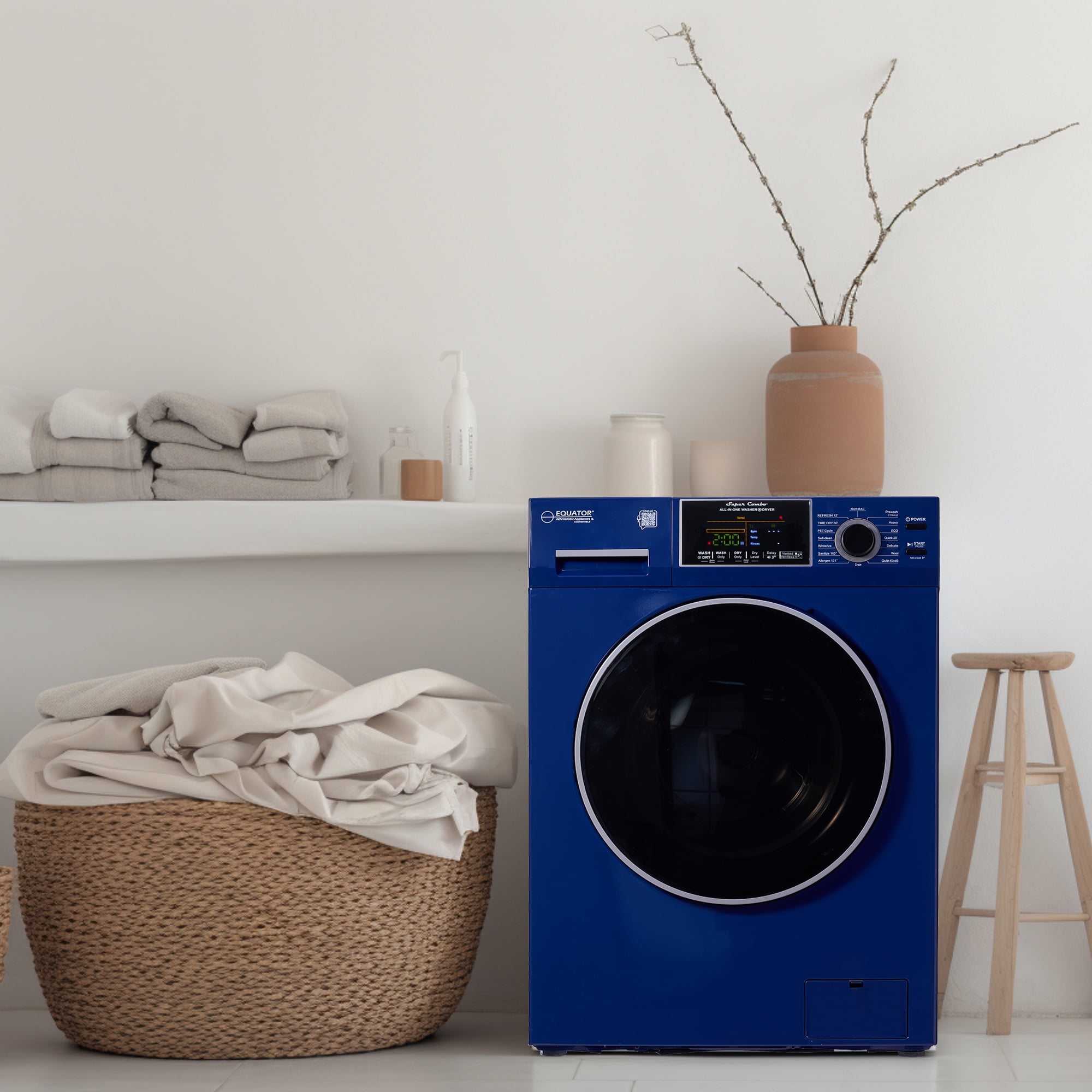 Equator 18 lbs Combo Washer Dryer Version 3 with Sanitize Allergen Winterize in Midnight Blue Color