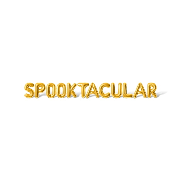 Letter Balloons - SPOOKTACULAR 16" Inch Alphabet Letters Foil Mylar Balloon Halloween Party Banner (Gold)