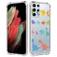 thumbnail image 1 of Cute Dinosaurs Collage Clear Case for Samsung Galaxy S21 Ultra,Aesthetic Art Design Case for Men Women,Unique Trendy Transparent TPU Bumper Case Cover, 1 of 5