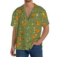 thumbnail image 3 of Xecao offers the Squirrel And Nuts for Men's Casual Short-sleeved Shirt, a button-up collared shirt with a pocket, perfect for beach vacations and yacht travel in the X-Large size., 3 of 7