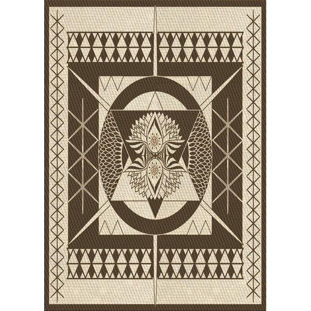 Ahgly Tapis Rectangulaire Lavable en Machine Intérieur Transitionnel Brun Sépia, 5 Pieds x 8 Pieds